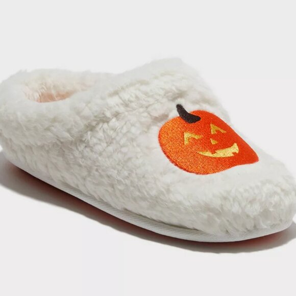 Dluxe By Dearfoams Women's Pumpkin Slide Slippers Cream - SIZE S (5-6) - Picture 5 of 9